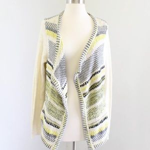 Moth Striped Draped Open Cardigan